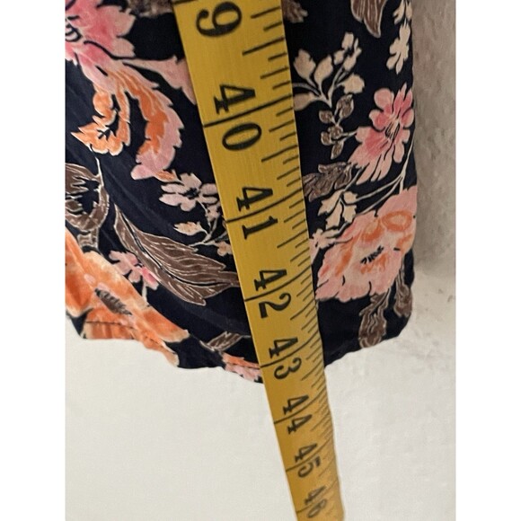 Old Navy Women’s Large Black Floral Midi Dress Square Neck Puff Sleeve Leg Slit - Picture 8 of 12